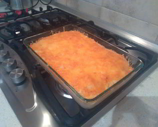 Цветная капуста с фаршем под сырным соусом бешамель