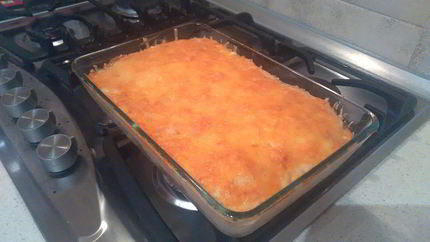 Цветная капуста с фаршем под сырным соусом бешамель