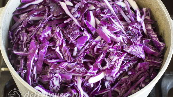 тушеная краснокочанная капуста