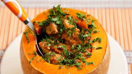 Тыква, фаршированная мясом