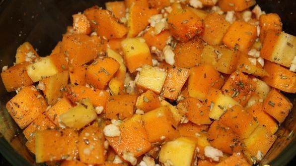 тыква запеченная с орехами и сыром дор блю