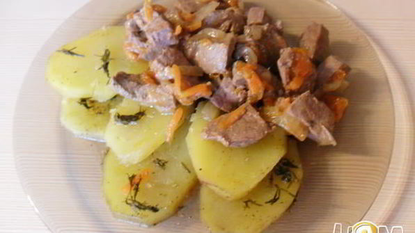 говяжья печень с картофелем в мультиварке