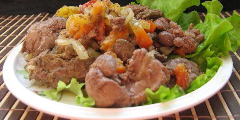 Рецепт куриной печени с овощами
