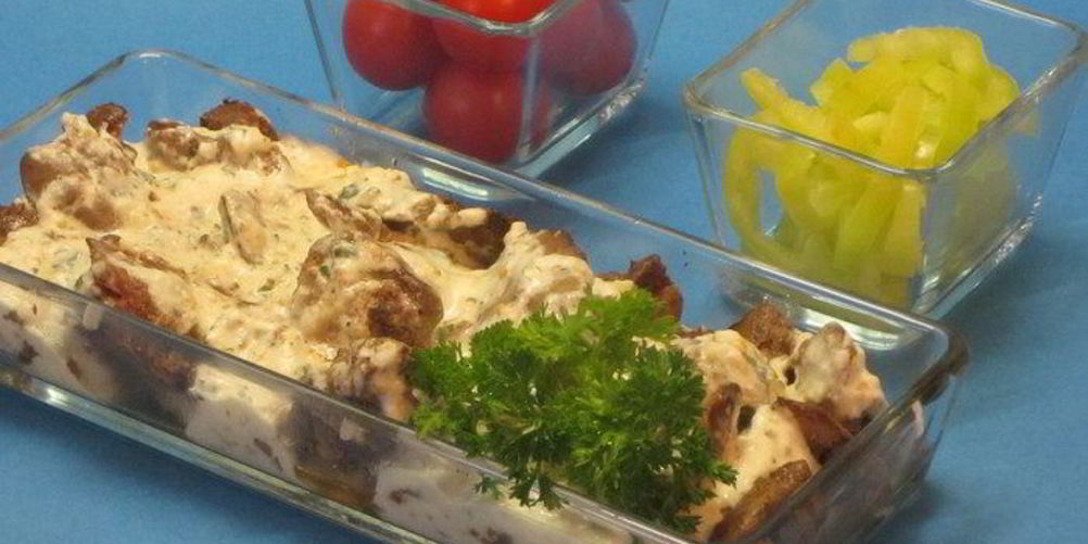 Рецепт куриной печени со сливочно-горчичным соусом