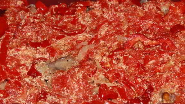 куриная печень, запеченная с овощами