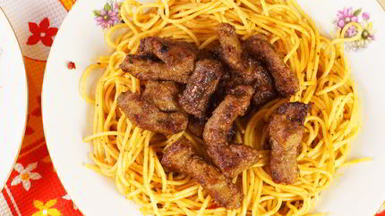 Печень говядины в коньяке