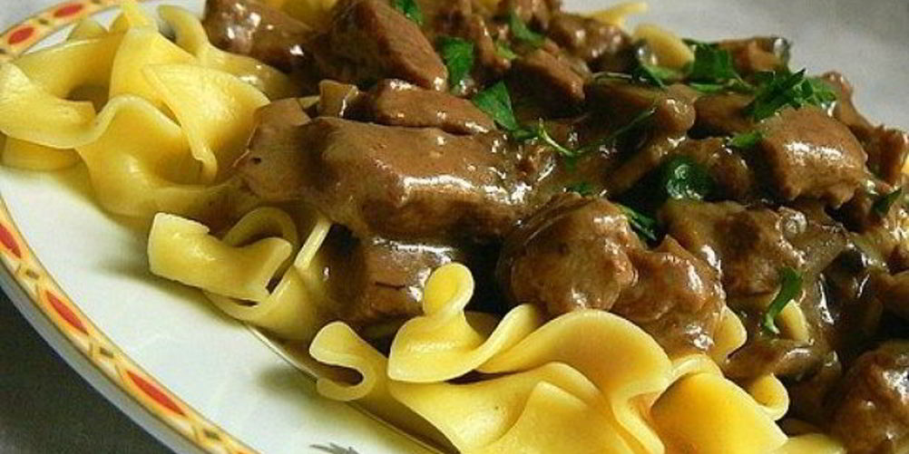 Рецепт печени по-бефстрогановски