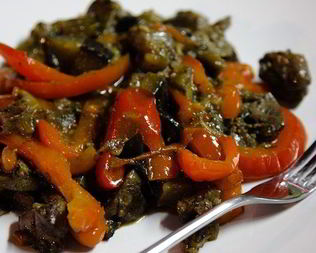 Печень с болгарским перцем