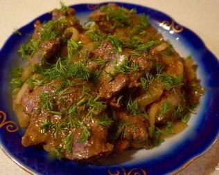 Печень с луком по-венециански