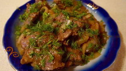 Печень с луком по-венециански