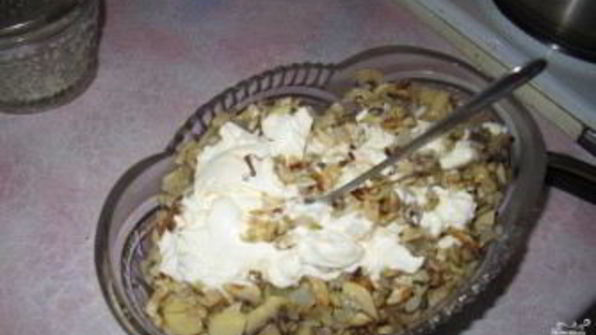 печень с вешенками