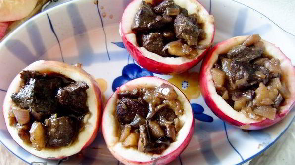 печень в яблоке