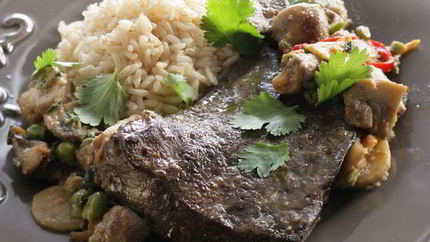 Телячья печень с овощами по-азиатски