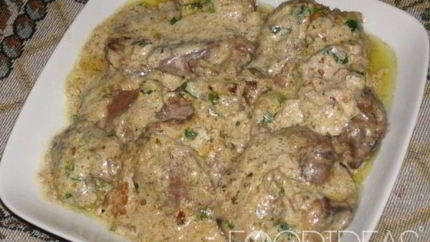 Тушеная говяжья печень