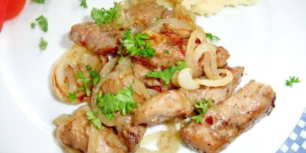 Рецепт жареной телячьей печени нежной