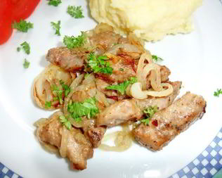 Жареная телячья печень Нежная