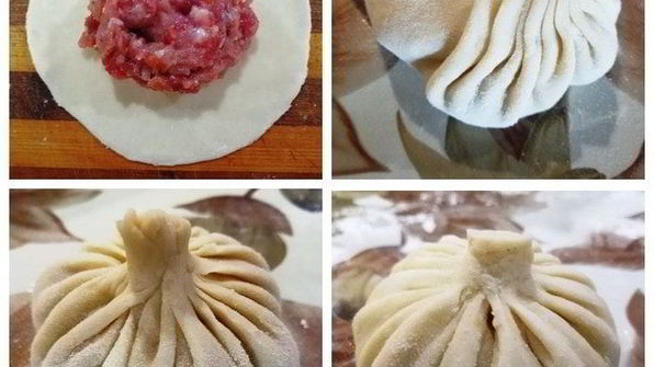 хинкали с бараниной и индейкой на пару