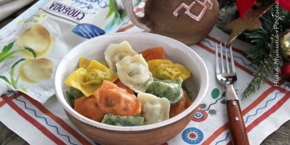 Рецепт пельменей разноцветных