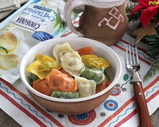 Пельмени разноцветные