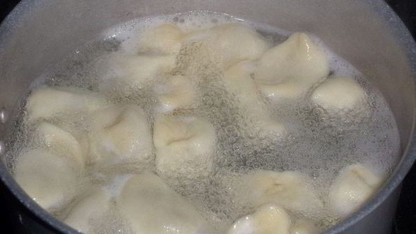 пельмени с гусем, гречкой и овощами