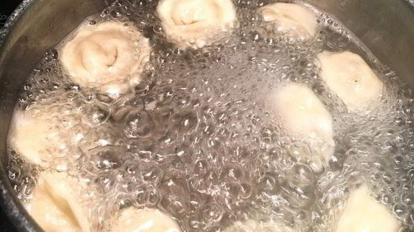 пельмени с рыбой и белыми грибами