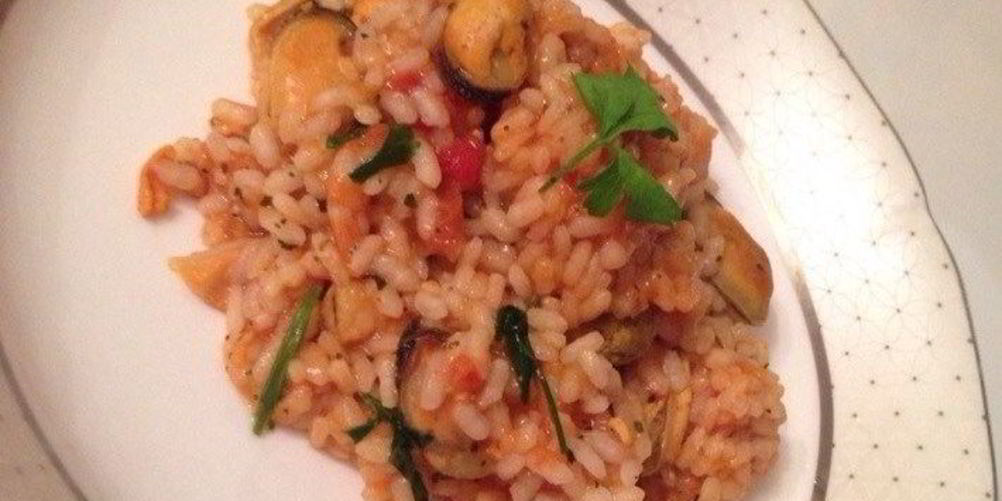 Рецепт паэльи с мидиями и креветками