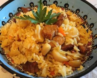 Плов с чесноком