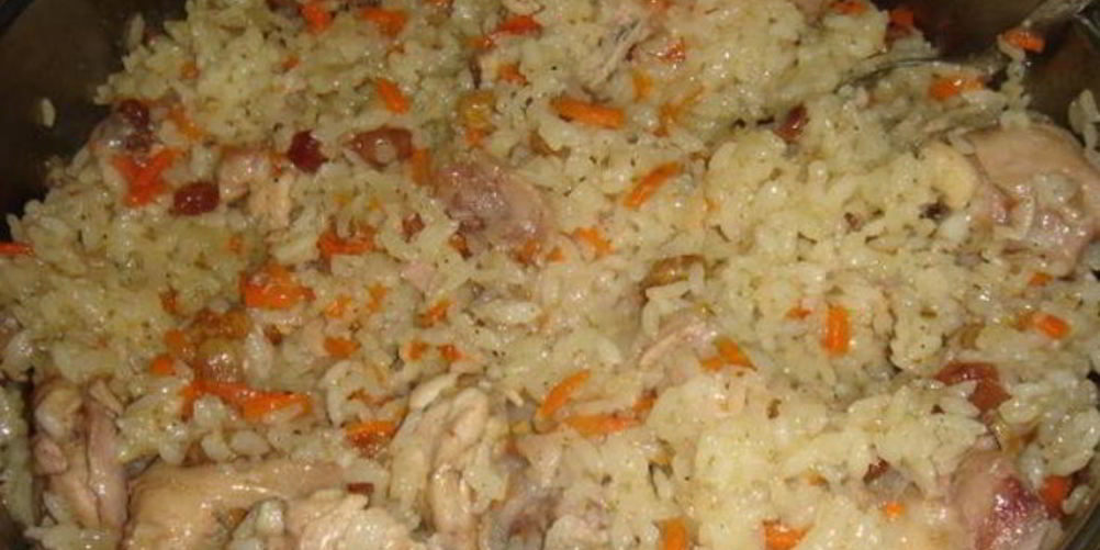 Рецепт плова с курицей и изюмом