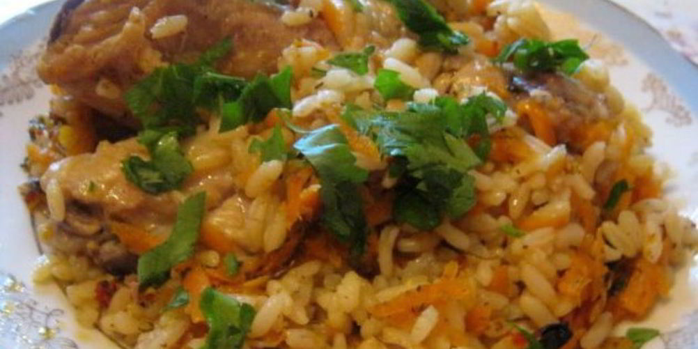 Рецепт плова с курицей в утятнице