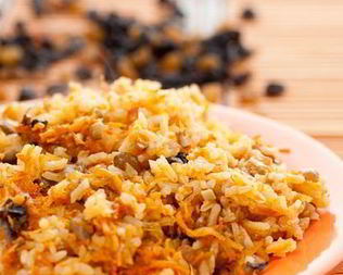 Плов с шампиньонами