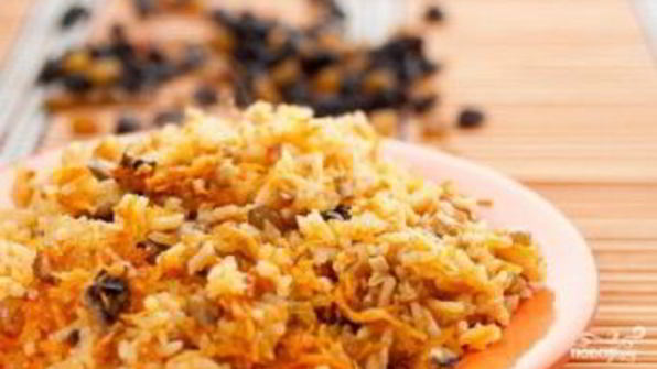 плов с шампиньонами