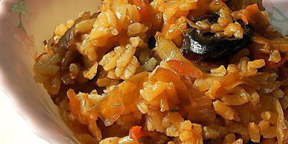 Рецепт постного капизняка — сочного плова с квашеной капустой