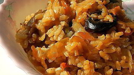 Постный капизняк — сочный плов с квашеной капустой