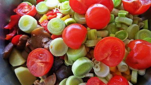 грибное рагу с овощами