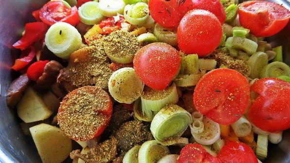 грибное рагу с овощами