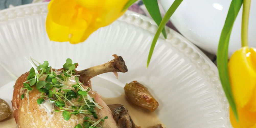 Рецепт куриного фрикасе с грибами