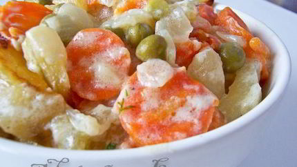 Овощное рагу под белым соусом Аллеманд