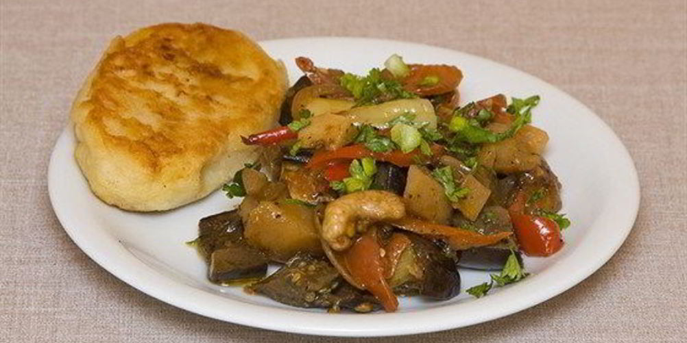 Рецепт овощного рагу с баклажанами и зеленью