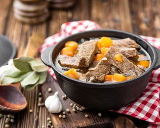 Овощное рагу с филе миньон