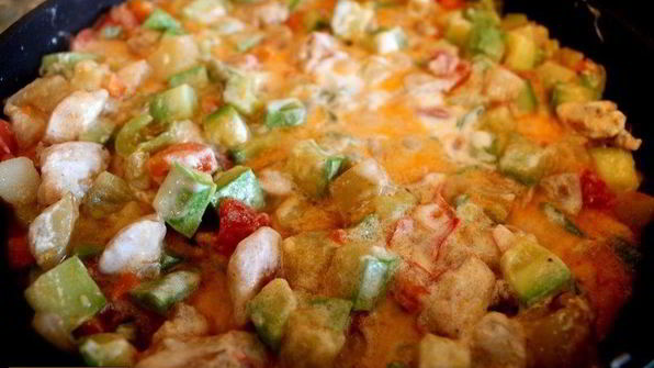 овощное рагу с тушеной курицей кабачками и картошкой
