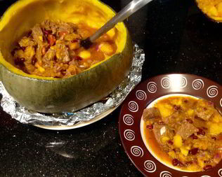 Пикантное рагу в тыкве