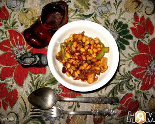 Постное рагу из соевых бобов