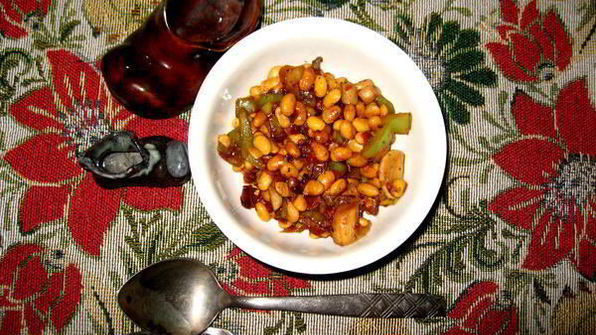 постное рагу из соевых бобов