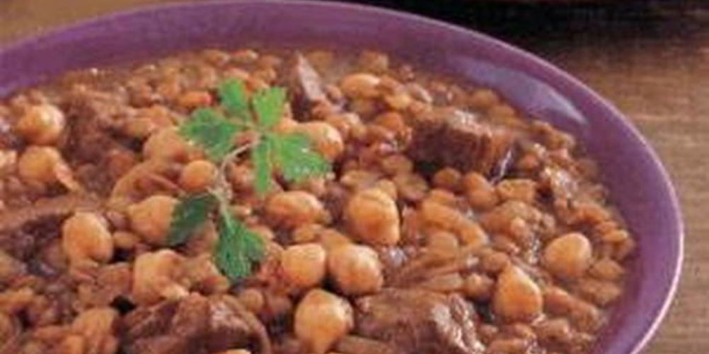 Рецепт рагу из чечевицы с мясом баранины