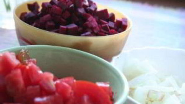 рагу из курицы со свеклой