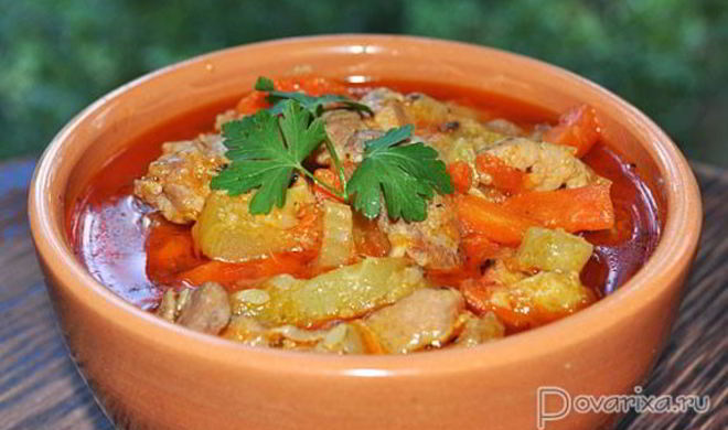 Рагу из свинины с кабачками