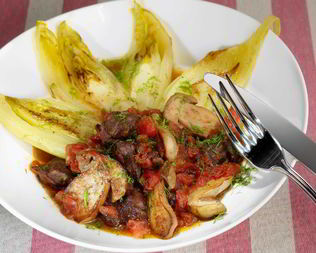 Рагу из утки с белыми грибами