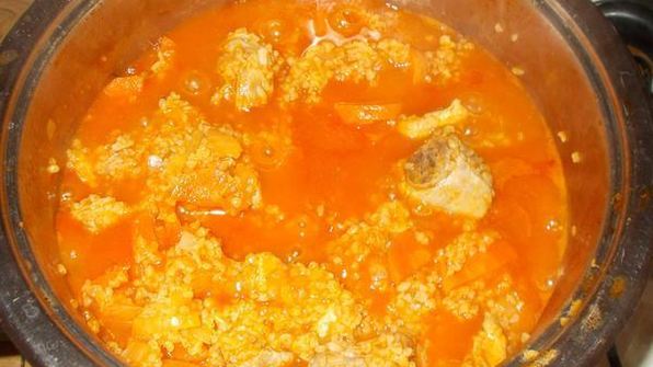 свиное рагу с морковью и булгуром