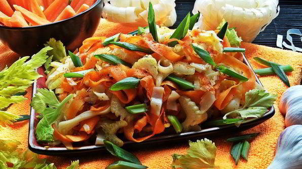 рисовая лапша с овощами