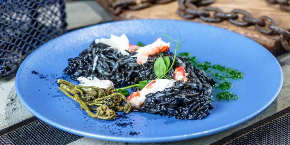 Рецепт ризотто с кальмаром и крабом